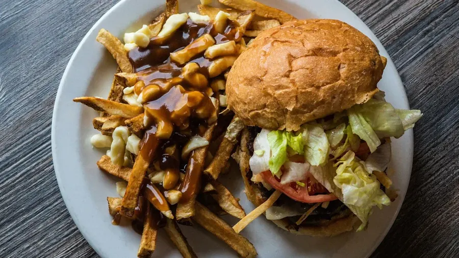 Burger with a side of poutine